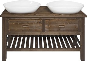 Sapho Sapho, BRAND umývadlová skrinka 130x73x50cm, morený smrek, BA131S