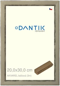 DANTIK rám na obraz 20x30 | AKVAREL béžová (Sklo Čiré)
