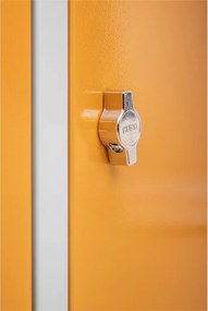 Kovová šatníková skriňa Trestles SS2M 1800x600x500 mm, 2 oddiely, žlté dvere Podnož: nožičky, Zámok: cylindrický