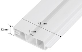 Dekodum PVC stropná lišta s krytom jednoduchá biela Dĺžka koľajnice (cm): 250, Typ prichytenia: Žabky