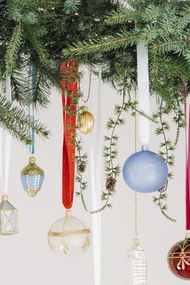 Bella Rose Sklenená vianočná ozdoba Guľa Svetlomodrá Mat Hviezda