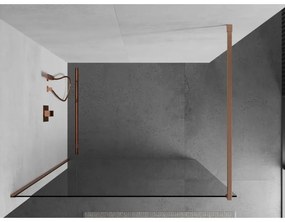 Mexen Kioto, sprchová zásteny typ Walk-In 115 x 200 cm, 8mm číre sklo, medený matný profil, 800-115-101-65-00