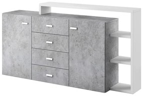 Komoda Bota 27 2d 4s Biely/Betón Colorado