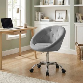 Pracovná stolička London zamat - sivá
