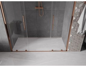 Mexen Velar Duo, posuvné dvere do otvoru 170x200 cm, 8mm číre sklo, ružové zlato, 871-170-000-02-60