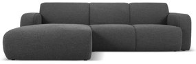 Tmavosivá rohová pohovka z textílie bouclé (ľavý roh) Molino – Micadoni Home