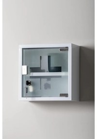 Biela kovová závesná skrinka na lieky 12x25 cm – PT LIVING