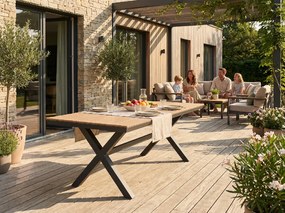 Hliníkový záhradný stôl s doskou z polywoodu 180 x 100 x 75 cm tmavošedý