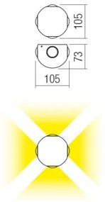 Redo 90500 -LED Vonkajšie nástenné svietidlo MILESTONE 4xLED/3W/230V IP54 antracit