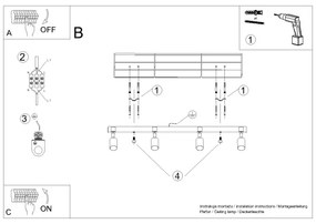 Sollux SL.1346 - Bodové svietidlo FAGER 4xGU10/10W/230V čierna