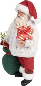 Vianočné dekorácie otec Santa Claus vo svetíku s darčekmi - 18*13*27 cm
