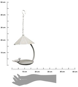 Závesné napájadlo pre vtáky Lillian2, 43x18 cm, kov, béžová