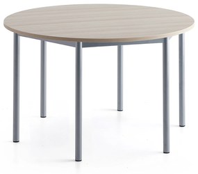 Stôl BORÅS PLUS, Ø1200x720 mm, laminát - jaseň, strieborná