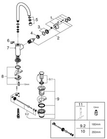 GROHE 23783000 - Umývadlová batéria START CLASSIC 311 mm lesklý chróm