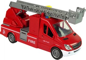 LEAN Toys Hasičské auto so striekaním vody zvukmi a svetlami červené