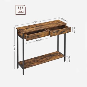 Konzolový stolík 100 × 30 × 80 cm