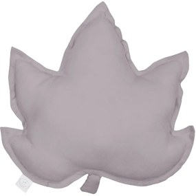 Lněný polštář javorový list tmavě šedá  43x43 cm