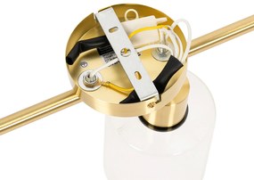 Stropné bodové svietidlo zlaté so sklom 3-svetlo nastaviteľné - Laura