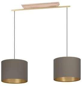 Eglo 390336 - Luster na lanku SANTANDRIA 2xE27/40W/230V hnedá/zlatá