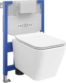 Mexen Fenix XS-F, podomietkový modul a závesné WC Cube s pomaly padajúcim sedátkom, biela, 68030924000