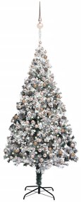 Umelý vianočný stromček LED, súprava gulí a sneh zelený 400 cm 3077843