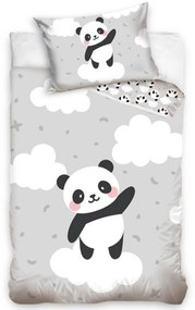 TipTrade Obliečky do postieľky 100x135 + 40x60 cm - Panda na obláčiku