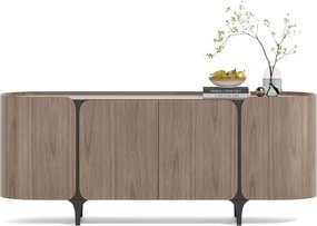 Komoda Sileno 200 cm ořech/černá