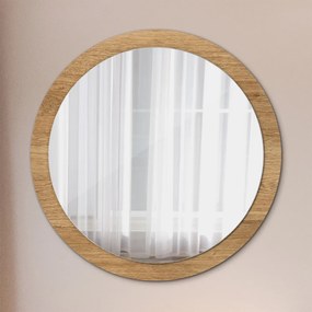 Okrúhle ozdobné zrkadlo Textúra dreva fi 100 cm