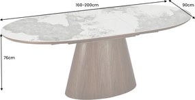 Oválny rozkladací jedálenský stôl Parthenia 160-200 cm prírodný kameň
