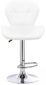 LuxuryForm DESIGN Barová stolička LIVIO na striebornom tanieri - biela