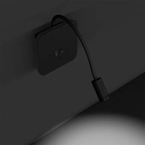 LED Flexibilná nástenná lampička BASE 1xLED/8W+1xLED/2W/230V čierna/strieborná