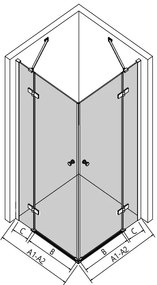 Erga Bern Double, sprchový kút s 2-krídlovými dverami 100(dvere) x 110(dvere) x 195 cm, 6mm číre sklo, chrómový profil, ERG-V02-BERN-D100D110-CL-CR