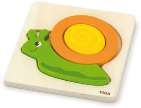 Viga Drevené puzzle pre najmenších Viga Slimak