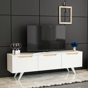 TV stolík/skrinka Praga (biela). Akcia -16%. Vlastná spoľahlivá doprava až k Vám domov. 1067139