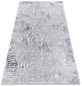 Moderný MEFE koberec   8725 y  Odtlačok  prstu - Štrukturálny,  dve vrstvy  rúna sivá