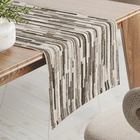 Biante Dekoračný behúň na stôl Leona LN-176 Hnedo-béžové pásiky 45x180 cm