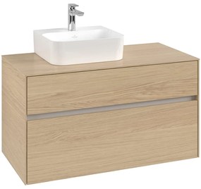 VILLEROY &amp; BOCH Collaro závesná skrinka pod umývadlo na dosku (umývadlo vľavo), 2 zásuvky, 1000 x 500 x 548 mm, Nordic Oak, C09500VJ