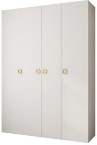 Šatníková skriňa 180 cm Carmela 40-1 (biela + zlatá). Akcia -20%. Vlastná spoľahlivá doprava až k Vám domov. 1126534