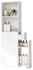 Výsuvná kúpeľňová skrinka s 2 bočnými policami 134.4x40x18 cm