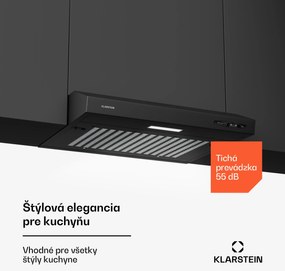 Klarstein UW60BL, digestor, 60 cm, podskrinkový, 317 m³/h, čierny