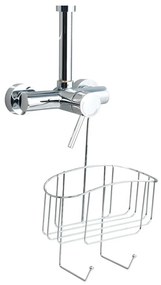 Závesná oceľová kúpeľňová polička v lesklo striebornej farbe Martos – Allstar