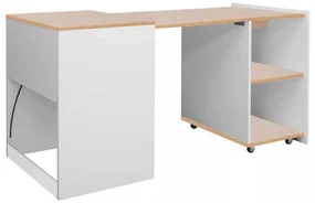 Rozkladací písací stôl Ternant, dub / biela