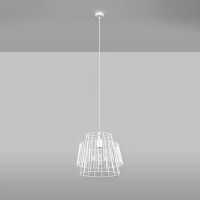 Závesné svietidlo Gate, 1x biele drôtené tienidlo
