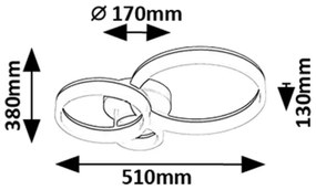 Rabalux 71385 - LED Stropné svietidlo AMILIA LED/24W/230V 3000/4000/6500K čierna