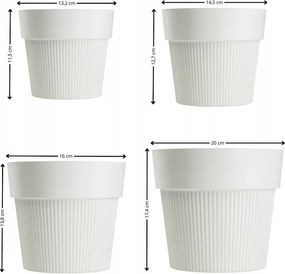 Sada 4 ks květináčů Silva Line krémová