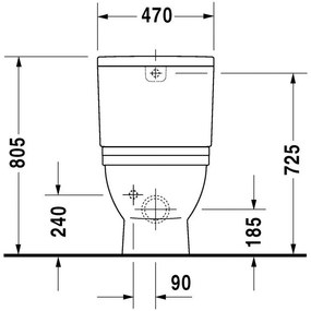 DURAVIT Starck 3 Big Toilet WC misa kombi s Vario odpadom, 435 mm x 400 mm x 735 mm, s povrchom WonderGliss, 21040900001