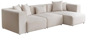 Zamatová rohová pohovka Yolo 305 x 154 cm, pravá, biela