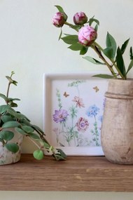 Krémový antik keramický podnos s kvetmi Papillon Blossom - 21*21*2 cm