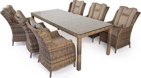 Záhradná jedálenská súprava KINGSTON 230 žlto-sivá so 6 kreslami