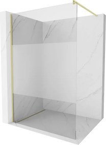 Mexen Kioto, sprchová zástena Walk-In 70 x 200 cm, 8mm číre sklo-námraza, zlatý matný profil, 800-070-101-55-35
